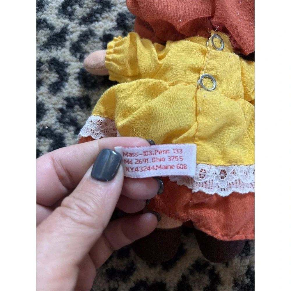 KAMAR 'Amanda' Stuffed Doll Girl‎ In Orange Yellow Dress Vintage 8
